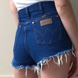 Wrangler High Waist Distressed Shorts